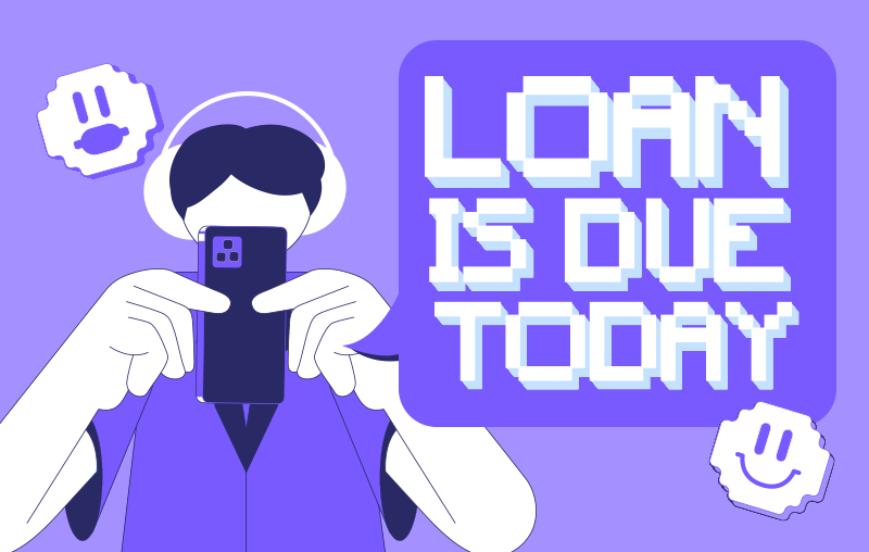 person receiving online loan repayment reminder