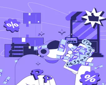 person finding small business loans online using their phone