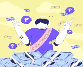 a person celebrating being debt-free