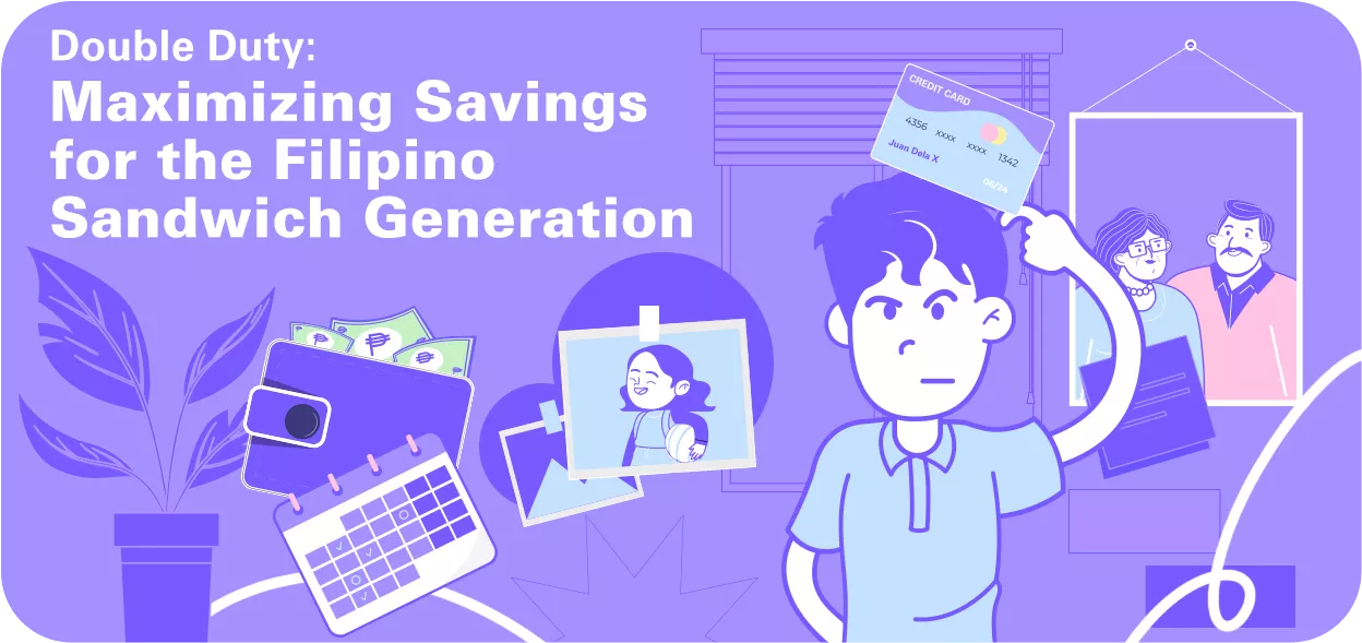 Man thinking hard about how to save money as part of the sandwich generation